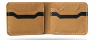 Brown Leather Bi-Fold Wallet for Men, 6 Card Slot 2 hidden and 1 cash pocket