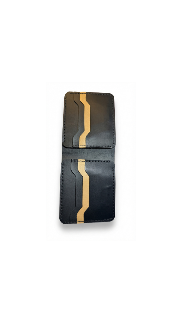 Brown Leather Bi-Fold Wallet for Men, 6 Card Slot 2 hidden and 1 cash pocket