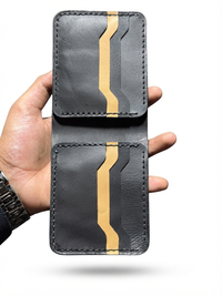 Brown Leather Bi-Fold Wallet for Men, 6 Card Slot 2 hidden and 1 cash pocket